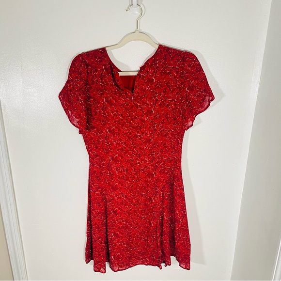 NWT Reformation Lula Mini Dress Red Floral Bohemian Preppy Coastal Party Size 10 - Picture 8 of 11